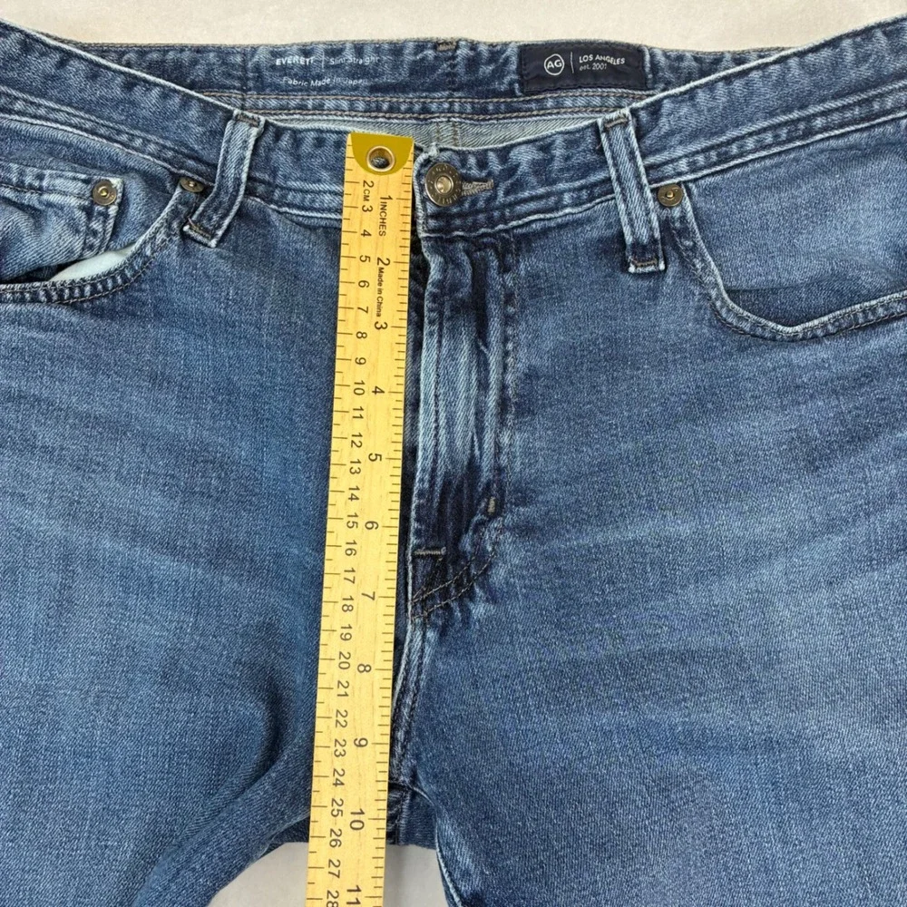 AG Adriano Goldschmied Everett Jeans Mens 33x30 Slim Straight Japanese Fabric